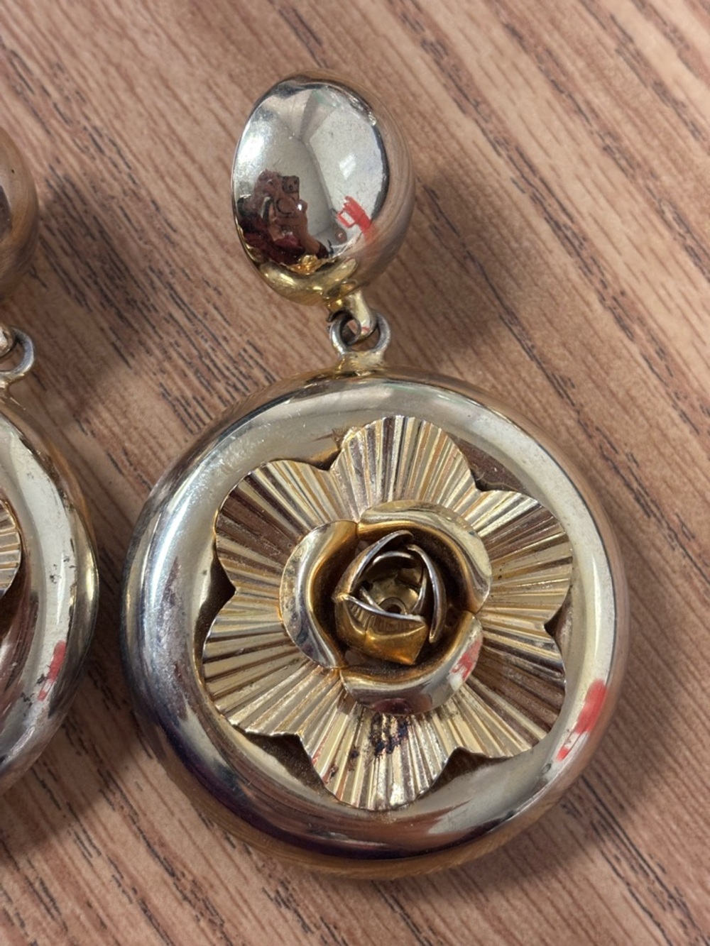Vintage Gold-Tone Floral Drop Earrings - Women's Jewelry